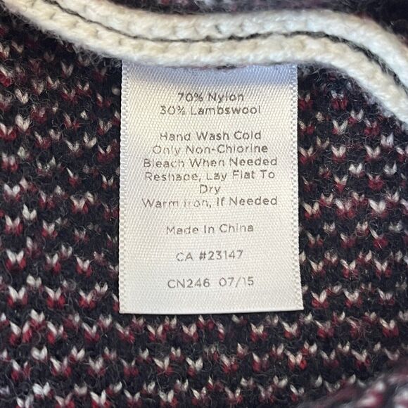 Talbots Cowlneck Cape Poncho Size Small Lambswool‎ Plaid Knitted Black Cream - Picture 6 of 10